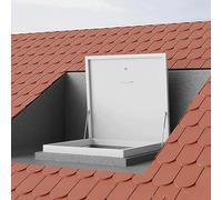 Botola di Accesso al Tetto in Acciaio Zincato Portatile Resistente Piastra Antipioggia per Porta di Sicurezza con Sfiato sul Tetto Quadrato Copertura per Lucernario del Solaio,A,100x100cm