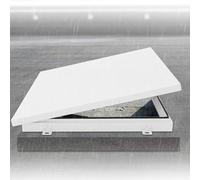 Botola di Accesso al Tetto in Acciaio Zincato Portatile Resistente Piastra Antipioggia per Porta di Sicurezza con Sfiato sul Tetto Quadrato Copertura per Lucernario del Solaio,A,80x80cm