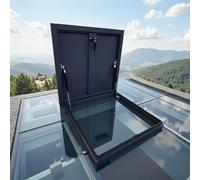 Botola Di Accesso Al Tetto Lucernario, Porta Di Accesso Alla Soffitta Pannelli Metallici Per Tetto Porta Di Sicurezza Con Asta Idraulica Per Edifici Commerciali E Industriali(95x95cm/37.4x37.4in)