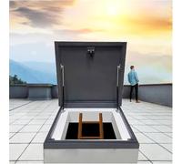 Botola di Accesso al Tetto Resistente Lucernario sul Tetto Copertura Antipioggia Porta di Sicurezza in Acciaio per Tetto Botola sul Tetto in Acciaio Zincato Verniciato A Polvere,A,60x60cm