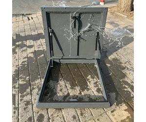 Botola impermeabile con barre di supporto idrauliche, pannello di accesso per lucernario, copertura esterna per porta della cantina, 100 x 40 cm, per accesso al tetto