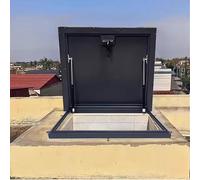 Botola in metallo resistente alle intemperie per accesso alla soffitta, 50,8 x 50,8 cm, personalizzabile, con maniglia girevole per un facile accesso al tetto e accesso al pozzo