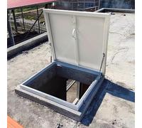 Botola sul Tetto Portello di Accesso al Tetto per Impieghi Gravosi, Bianco, Coperchio Impermeabile per Lucernario di Emergenza Sigillato, Tappo per Porta di Sicurezza per Cantine e Seminterrati(70x40c