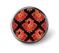 Botones de metal con forma de flor de anacardo rojo, exquisitos botones de metal con forma de flor de anacardo, piezas circulares clásicas de moda para camisas, ropa, broche de 1 pulgada