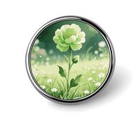 Botones de metal con forma de flor verde, exquisitos botones de metal con forma de flor, botones clásicos de moda para camisas, ropa, broches de 1 pulgada.