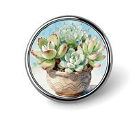 Botones de metal redondos con diseño de flor de planta verde, exquisitos botones redondos con pin, piezas circulares de moda, porta pins clásicos, botones para camisas, ropa, broche de 1 pulgada