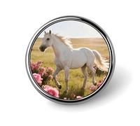 Botones de metal redondos con diseño de flor floral de caballo, exquisitos botones redondos con pin, piezas circulares de moda, porta pins clásicos, botones para camisas, ropa, broche de 1 pulgada