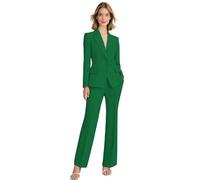 Botong 2 pezzi completi pantalone da donna eleganti slim fit completi business per lavoro abbigliamento professionale casual, Verde, S