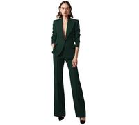 Botong Abiti da Donna 2 Pezzi Set con Revers a Picco Eleganti Abiti da Donna Pantaloni Eleganti Casual Formali Smoking, Verde scuro, S