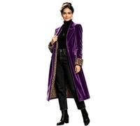 Botong Giacche di velluto lunghe oversize per le donne autunno inverno | Giacca da donna in velluto, con risvolto a punta, giacca lunga aperta sul davanti, cappotto invernale, business, formale