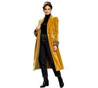 Botong Giacche di velluto lunghe oversize per le donne autunno inverno | Giacca da donna in velluto, con risvolto a punta, giacca lunga aperta sul davanti, cappotto invernale, business, formale