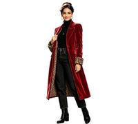 Botong Giacche di velluto lunghe oversize per le donne autunno inverno | Giacca da donna in velluto, con risvolto a punta, giacca lunga aperta sul davanti, cappotto invernale, business, formale