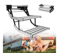 BoTongSiHai Gradino D‘Ingresso Elettrico con LED per Sicurezza - per Camper E Caravan. Si Estende Automaticamente (12V/80W), Porta 200KG su Ampia Pedana in Alluminio(Double Layer)