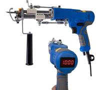 BoTongSiHai Kit Pistola per Tufting con Taglia Tappeti E Strumento per Tessuti, 2 in 1 Cut E Loop Pile, Luce LED E velocità 1000-6000 RPM, Set per Creazione Tappeti Fai da Te(with Trimmer)