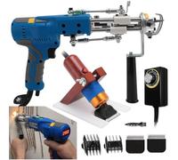 BoTongSiHai Macchina per Tufting Elettrica 2 in 1 Cut E Loop Pile con Luce LED E velocità Regolabile 1000-6000 RPM, Pistola per Tappeti per Progetti Fai da Te E Arredo Creativo(with Trimmer)