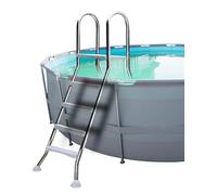 BOTOWI 135cm Scala per Piscina Fuori Terra Carico 250kg, Scala per Piscina a Due Lati per Piscina Fuori Terra, Scala per Piscina 4 Gradini Acciaio Inox Spesso 304, Gradino per Piscina Antiscivolo