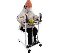 BOTOWI Ausilio di Trasferimento Idraulico Pazienti 5 in 1 Altezza di Sollevamento 20 cm, Sollevatore Idraulico per Disabili Anziani con Sedile Sdoppiato 180°, Sedia a Rotelle Doccia, Carico 150kg