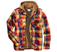 BOTOWI Giacca a Quadri Imbottita da Uomo, Giacca Casual a Maniche Lunghe Autunno e Inverno con Cappuccio Warm Outwear, Foderata Trapuntata,8#,L