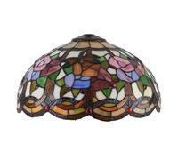 BOTOWI Ricambio per Paralume Grande Solo 16 Pollici paralumi in Vetro colorato Copertura in Vetro Floreale Vintage per lampade da Tavolo lampade a Sospensione lampade da Terra,Dragonfly Flower