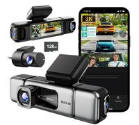Botslab 4K/3K Ultra HD Dash Cam a 4 canali G980H, 560 ° Telecamera per auto anteriore posteriore e interna all'angolo con GPS, supporto di guida di sicurezza ADAS, visione super notturna WDR,