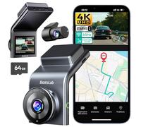 BOTSLAB Dash Cam 4K+1080PFronte Retro Dashcam con Scheda SD 64GB, Dashcam STARVIS 2,WiFi 5G,GPS,WDR Grandangolare a 170, Visione Notturna, WDR,Sensore G, Modalità Parcheggio 24H, Registrazione in Loop