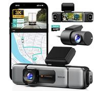 BOTSLAB Dashcam per auto anteriore posteriore a 4 canali, 4 canali 3K + 3 x 1080P, telecamera per auto con scheda SD da 128 GB, GPS 5 GHz, Super visione notturna, schermo IPS WDR, sensore G