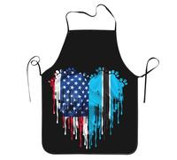 Botswana America Hearts Botswanan Flag Unisex Grembiuli da Chef Regolabile Grembiuli da Barbecue Lavabile in Lavatrice Grembiule per Caffetteria Ristorante Parrucchiere