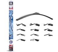 Bottari Spazzola Tergicristallo Flat 700mm con Spoiler Singola 11 Elementi