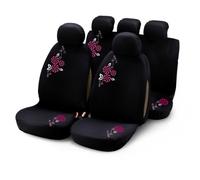 Bottari 29010 Set Completo Coprisedili per Auto, My Flower Swivel, Nero/Rosa