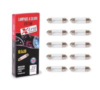Bottari 30166X Lampade Siluro Auto X-Tra 12V 5W - Set 10 Pezzi con Attacco 10,5 x 38 mm, Omologazione E, Lampadine per Indicatori, Cruscotto e Spie
