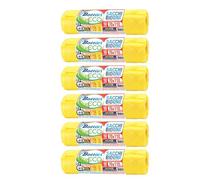 Bottari 60 Sacchi Immondizia 110L 70x110 cm con Laccetti di Chiusura, Gialli, Raccolta Differenziata Secco, Sacchi per Spazzatura Resistenti e Riciclati, 6 Rotoli da 10 Pezzi