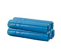 Bottari 60 Sacchi Immondizia 40L 55x65 cm con Maniglie di Chiusura, Azzurri, Sacchi per Spazzatura Resistenti e Riciclati, 4 Rotoli da 15 Pezzi