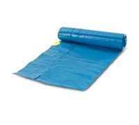 Bottari 98207 Sacchi Immondizia 40L 55x65 cm con Maniglie di Chiusura, Azzurri, Sacchi per Spazzatura Resistenti e Riciclati, 1 Rotolo da 15 Pezzi