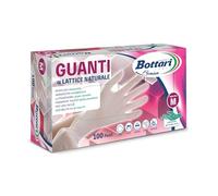Bottari Guanti in Lattice Monouso con Talco, Confezione da 100 Pezzi, Taglia M, Resistenti e Comodi