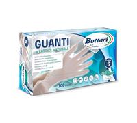Bottari Guanti in Lattice Monouso con Talco, Confezione da 100 Pezzi, Taglia S, Resistenti e Comodi