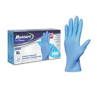 Bottari Guanti in Nitrile Monouso Blu, Senza Talco, Confezione da 100 Pezzi, Taglia XL, Anallergici, Resistenti
