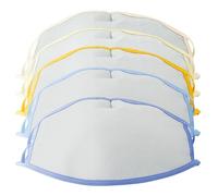 Bottari Maschere in TNT 5 Pezzi, Filtranti e Riutilizzabili, Lavabili, Taglia Unica 24x14cm, Imbustate Singolarmente, Tessuto Grigio con Bordi Colorati