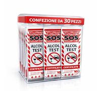 Bottari S.O.S - Alcol Test Monouso Certificato UE 0,2 g/L, Etilometro USA e Getta Portatile, 4 Livelli di Rilevazione, Risultato Rapido, Confezione 30 Pezzi