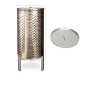 Botte, Contenitore Inox per Vino, con Galleggiante AD Olio ENOLOGICO,da LT 300 COMPRESO di Coperchio PARAPOLVERE Inox,GALEGGIANTE AD Olio,Rubinetto Inox, Made in Italy