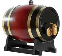 Botte di Legno per Liquori Fatta a Mano con Rubinetto, Botte Rovere retrò per Vino e Accessorio Decorativo Bar, Rivestimento Interno in Lamina di Alluminio (5l-50l)(D,15L)