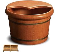 Botte di Legno Spa per Piedi Bacino per Piedi in Legno Pediluvio in Quercia Botte per Lavaggio Piedi Addensare Spa per Piedi Secchio Vasca per Pedicure Bacino per Massaggi Ciotola per Pedicure Lavabo