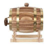 Botte di Rovere da 1, 5 con Supporto e Rubinetto per Alcol | Legno e Ferro, Stile Rustico per Tavolo, Ricarica Facile e Riutilizzabile, per Feste e Invecchiamento in Piccola Scala