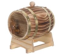Botte di Rovere Rustica 1,5 con Supporto e Rubinetto | Capacità 1, 5, Finitura Caffè, Legno e Ferro, per Tavolo e Feste, Ricarica Semplice