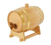 Botte di vino da 3 l, 16 x 23,5 cm, in legno di quercia con 1 rubinetto, 1 supporto