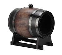 Botte di Vino Rosso in Quercia Nera a Strisce Vintage da 3 Litri, Accessori per Vino Vintage con Rubinetto Botte di Vino Contenitore per Brandy Secchiello