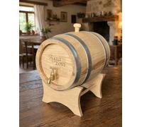 Botte in CASTAGNO 5 Litri con Rubinetto OTTONE e LOGO a Fuoco Personalizzato