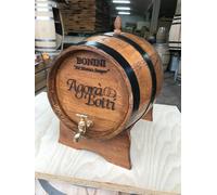 Botte in ROVERE 20 Litri con Rubinetto OTTONE e LOGO a Fuoco Personalizzato