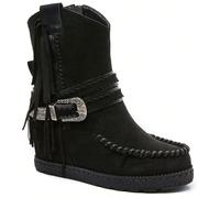 Botte pour femme si distingue par ses frances élégantes et sa decorative Cette botte pour femme si distingue par ses frange élégantes et boucle decorative, alliant style et confort. Conçue pour apport