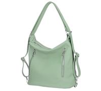 Bottega Carele Borsetta a spalla in vera pelle trasformabile in zaino BC7170mini (verde menta). 28cm*28cm*13cm. Made in Italy