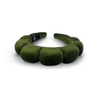 Bottega della Principessa-Cerchietto in Velluto Bombato-Cerchietto Skin Care virale Tik Tok per Beauty routine, Trucco, Spa-con astuccio in organza (Verde militare, 1 unità (Confezione da 1))